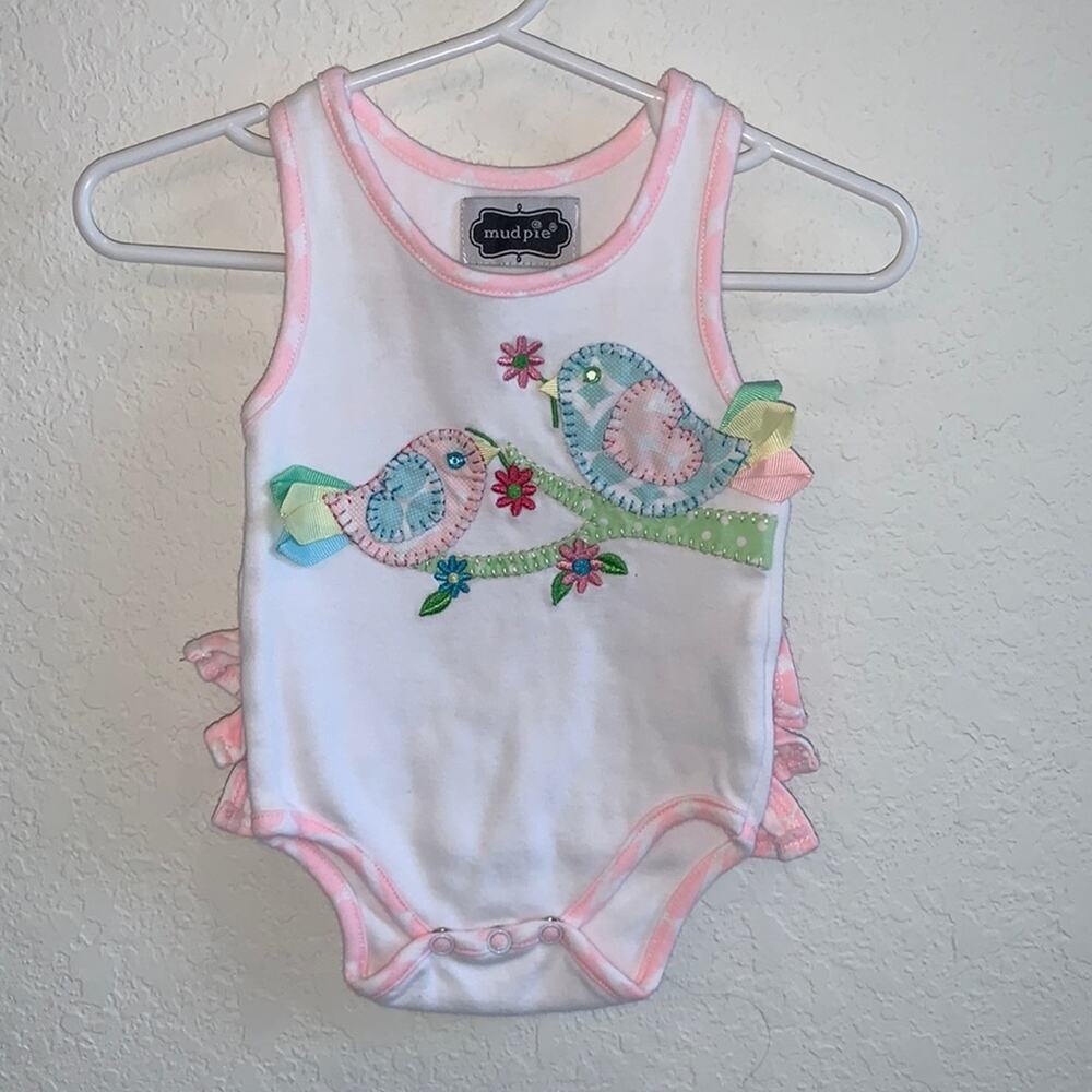 Mudpie Bird Ruffle One Piece 3-6 Months